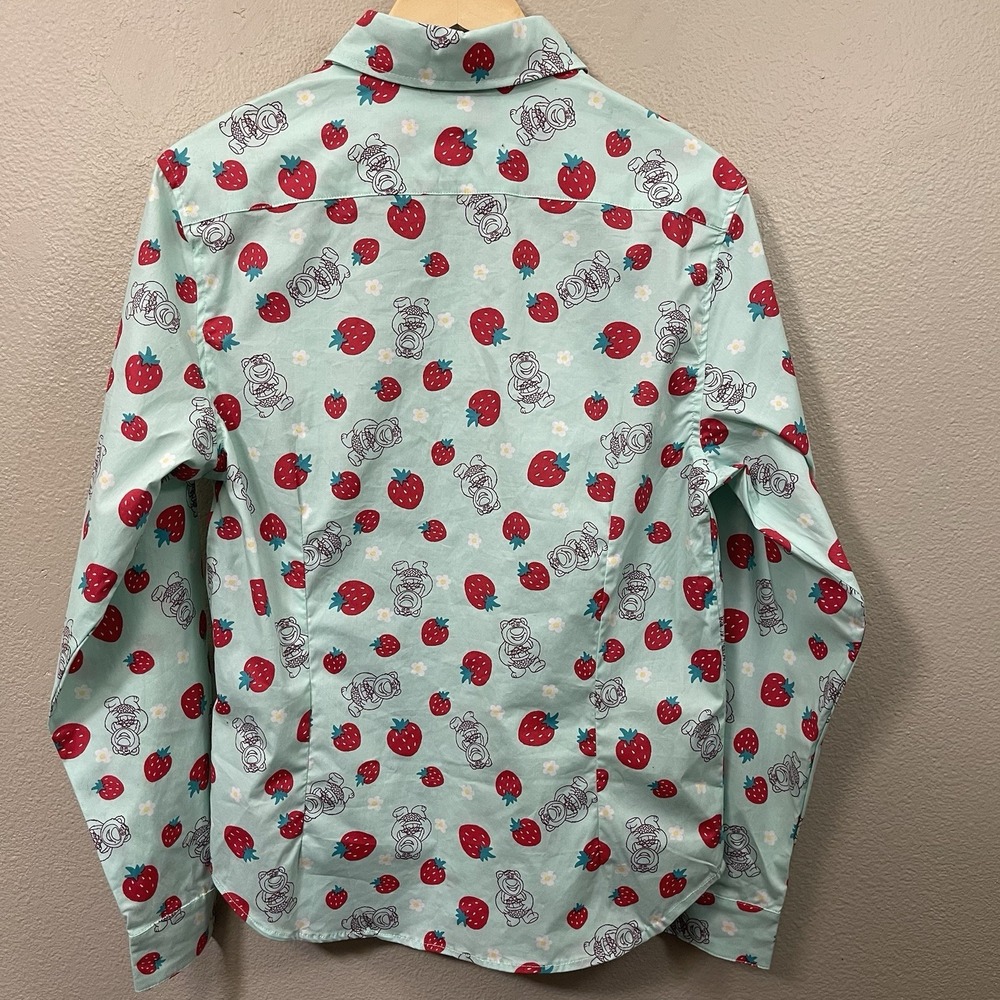 Disney Parks Pixar Toy Story‎ Button Up Shirt Lotso Bear Men's Sz S EUC - Picture 5 of 7